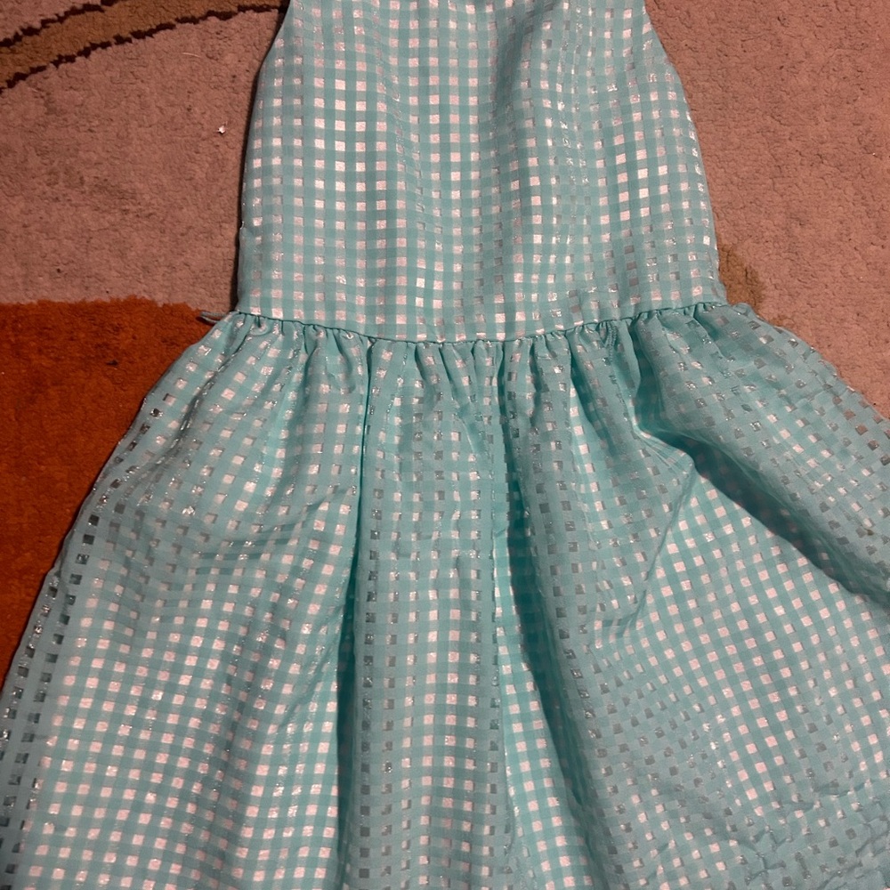 Place Turquoise Gingham Dress